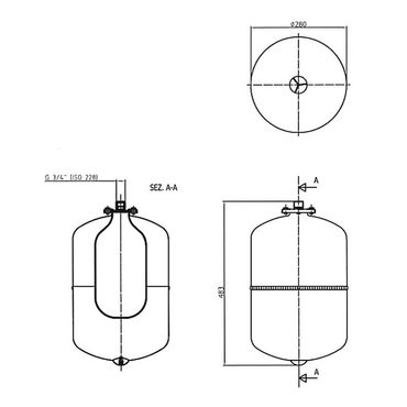 Ausdehnungsgefäß für Heizungsanlagen 24l-3/4 -1.5bar