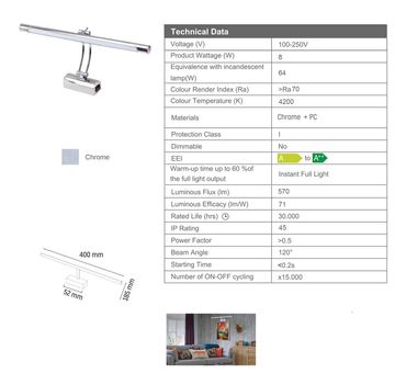 LED-Spiegelleuchte 8W Schminklicht Wandlampe Bad Beleuchtung Badleuchte Lampe