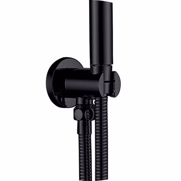 Unterputz Regendusche Set mit Wandarm Mischbatterie Handbrause Ø25cm schwarz