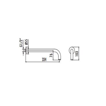 Brausearm Wandarm Duschkopfarm Wandanschluss Rund Matt Schwarz