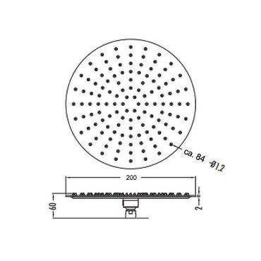 Aloni Regendusche Kopfbrause rund Schwarz matt Ø 20 cm