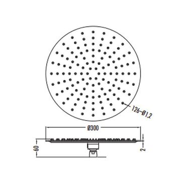 Aloni Regendusche Kopfbrause rund Schwarz matt Ø 30 cm