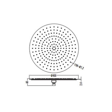 Aloni Regendusche Kopfbrause rund Schwarz matt Ø 40 cm