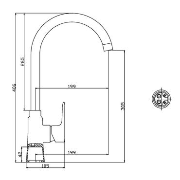 Aloni Force Einhebel-Küchenarmatur Spültischarmatur Schwarz matt