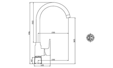Aloni Einhebel-Küchenarmatur Spültischarmatur Chrom