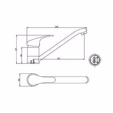 ALONI Küchenarmatur Chrom mit langem Auslauf Einhebelmischer für Spüle