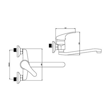 Aloni Waschtischarmatur Badarmatur Wandarmatur chrom