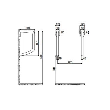 Creavit Urinaltrennwand Schamwand Weiß