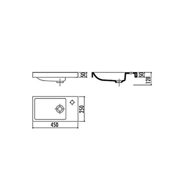 Creavit Elmas Keramikwaschbecken Handwaschbecken Weiß 250x450mm