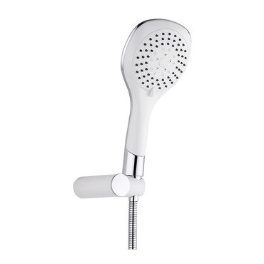 Aloni Bianco Handbrause Set mit Brauseschlauch und Wandhalterung weiß chrom