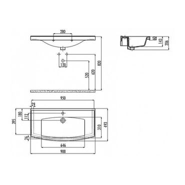 Vita 100 Keramikwaschbecken (980x485mm)