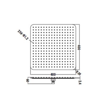 Aloni Regendusche Brause Quadrat 40x40 cm chrom