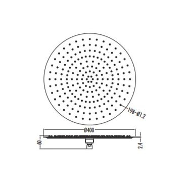 Aloni Regendusche Brause Chrom rund Kopfbrause Rainshower Spiegeleffekt Ø40cm