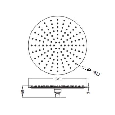 Aloni Regendusche Brause rund Ø20cm chrom