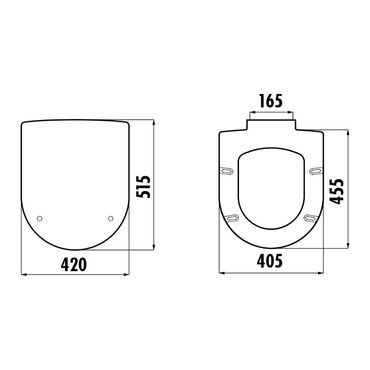 Creavit Grande WC-Sitz flach Weiß Duroplast mit Softclose und Edelstahlscharnieren