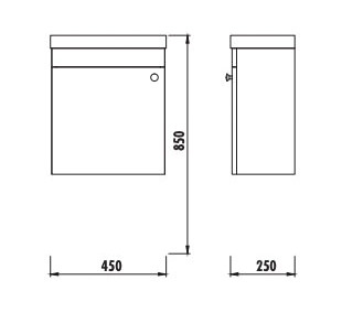 Elmas Waschtisch Unterschrank Weiß Braun (BxHxT) 450 x 850 x 250 mm