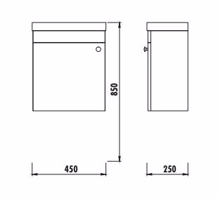 Elmas Waschtisch Unterschrank Weiß Braun (BxHxT) 450 x 850 x 250 mm