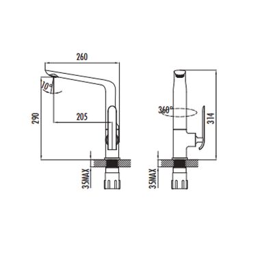 Creavit Bloom Küchenaramtur Wasserhahn Chrom
