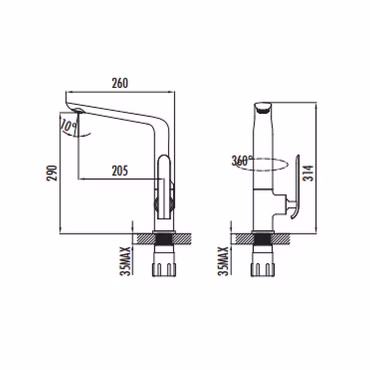 Creavit Bloom Küchenaramtur Wasserhahn Chrom