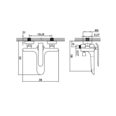 Creavit Bloom Badewannenarmatur Weiß-Chrom