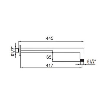 Brausearm Wandarm Duschkopfarm Wandanschluss Eckig Chrom