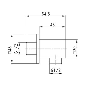 Creavit Chrom Messing Wandanschlussbogen Eckig Wandbogen Außengewinde