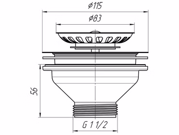Belvit Siebkörbchen mit Anschluss 1 1/2 (Siebkorbventil)