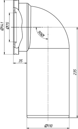 Belvit WC Anschluss Abflussrohr DN 110 Bogen 90°