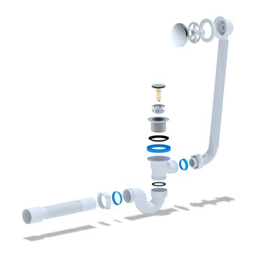 Belvit Siphon Badewanne 1 1/2 x DN40/50 mm