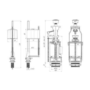 Belvit WC Spülventil 1/2 Anschluss unten Verchromt ECO-Spülfunktion