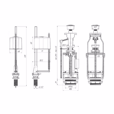 Belvit WC Spülventil 1/2 Anschluss unten Verchromt ECO-Spülfunktion