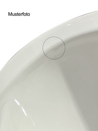 B Ware - Waschbecken Waschtisch Keramik Oval 40 cm Tiefe x 50 cm Breite