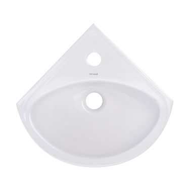 Belvit Keramik Eck Waschbecken Handwaschbecken 36x36x15 cm