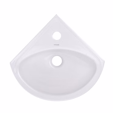 Belvit Keramik Eck Waschbecken Handwaschbecken 36x36x15 cm