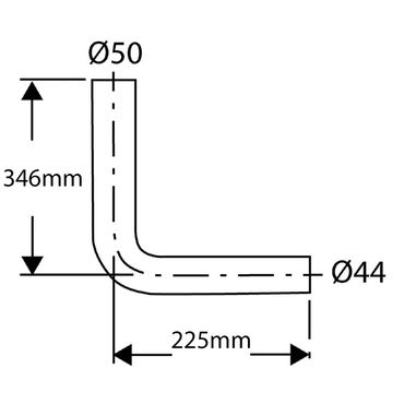 Belvit Topazio Spülrohrbogen Anschlussbogen Bahama Beige 90 Grad 390x350mm Ø50 Ø44