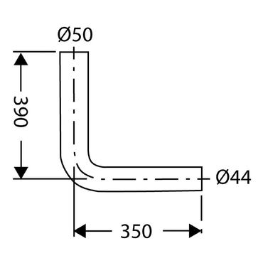 Belvit Topazio Spülrohrbogen Anschlussbogen Weiß 90 Grad 390x350mm Ø50 Ø44