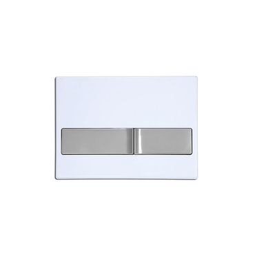 Belvit London Betätigungsplatte für 2-Mengen-Spülung Weiß mit glanzchromen Drückertasten