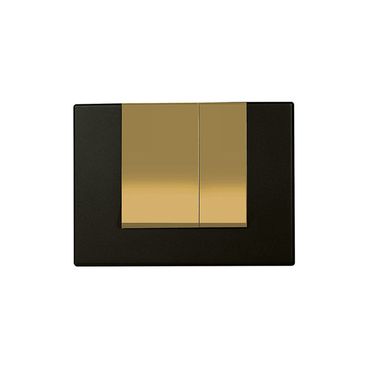 Belvit Madrid Betätigungsplatte für 2-Mengen-Spülung Schwarz Matt mit goldenen Drückertasten