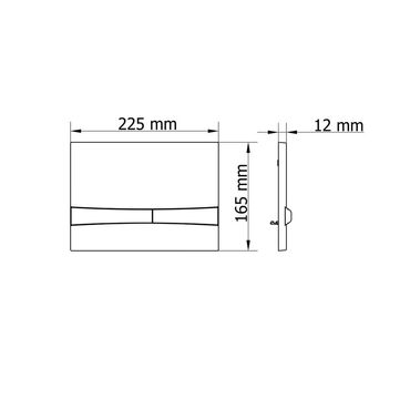 Belvit Milano Betätigungsplatte für 2-Mengen-Spülung Weiß mit glanzchromen Drückertasten