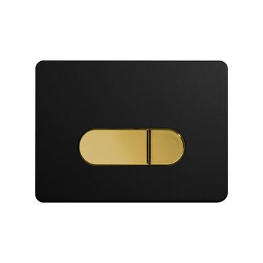 Belvit Berlin Betätigungsplatte für 2-Mengen-Spülung Schwarz Matt mit goldenen Drückertasten