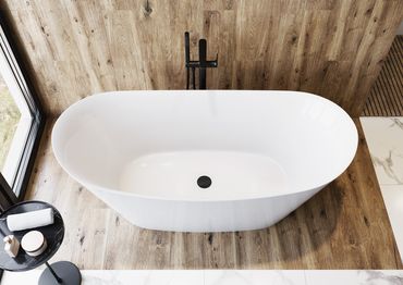 Belvit New York Freistehende Rund Acryl Badewanne 170x80 cm