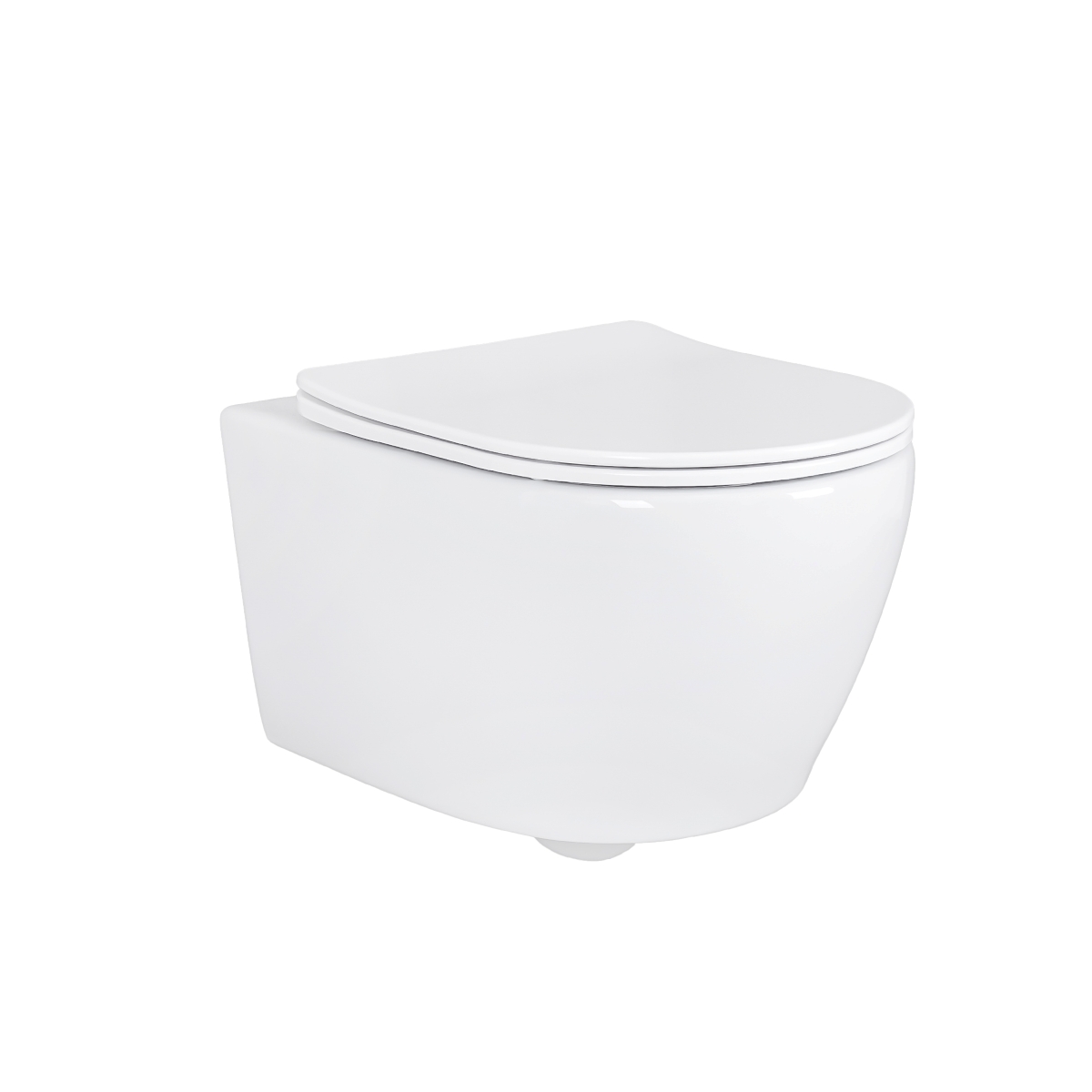 Spülrandloses Wand Hänge WC Spülrandlos Toilette Bidet Taharet WC + Deckel
