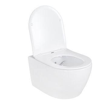 Spülrandloses Wand Hänge WC Spülrandlos Toilette Bidet Taharet WC + Deckel