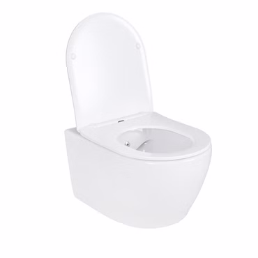 Spülrandloses Wand Hänge WC Spülrandlos Toilette Bidet Taharet WC + Deckel