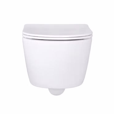 BELVIT PRO spülrandloses Wand-WC in Weiß mit Softclose-WC-Sitz – moderne Toilette im RIM-OFF Design, hygienisch und pflegeleicht