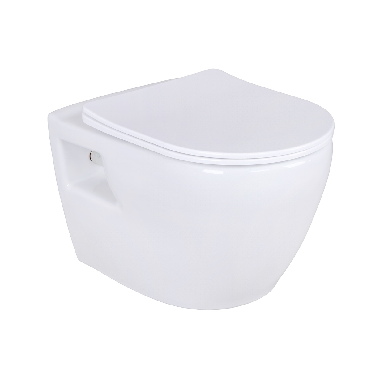 CREAVIT TERRA Hänge-WC oval mit Softclose-Sitz – glänzend weiß, robuste Sanitärkeramik für moderne Wandmontage
