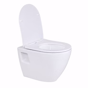 CREAVIT TERRA Hänge-WC oval mit Softclose-Sitz – glänzend weiß, robuste Sanitärkeramik für moderne Wandmontage