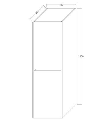 Hayat Hochschrank Eiche (TxBxH) 35 x 40 x135 cm