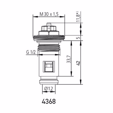 Heimeier Thermostatventil Ventil Ventileinsatz G 1/2" Art.Nr: 4368 Heizkörper