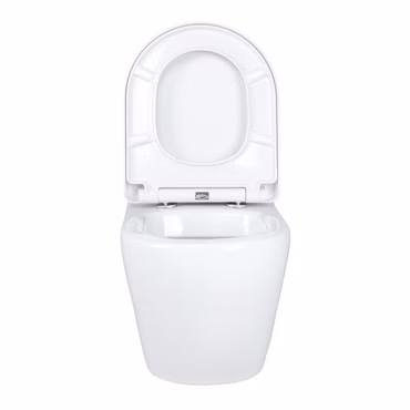 WC-Komplettset weiß - Wand/Hänge WC Toilette mit Slim Soft-Close Deckel, Vorwandelement und Betätigungsplatte